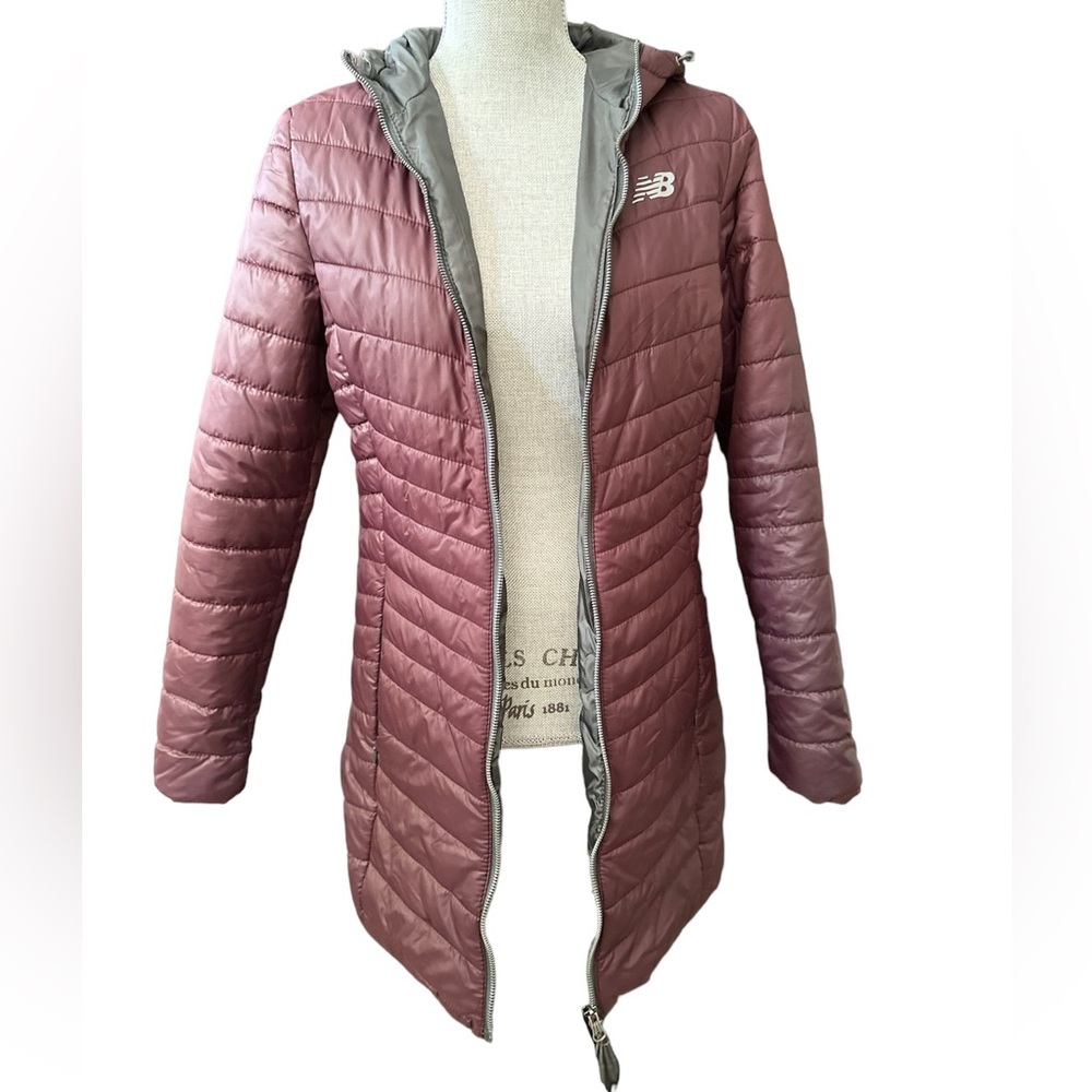 New Balance Hooded Long Puffer Coat Size Small